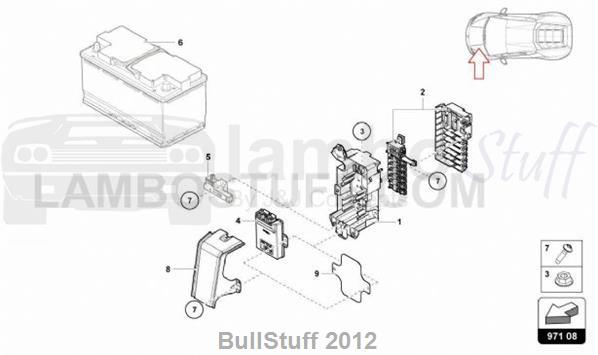2016 Lamborghini HURACAN LP610-4 COUPE ENGLAND FUSE BOX (971.08.00)